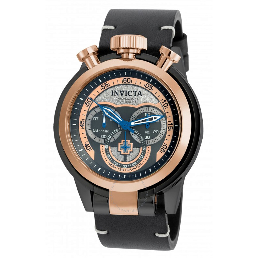 I-Force Chronograph Grey and Rose Dial Black Leather Men's Watch