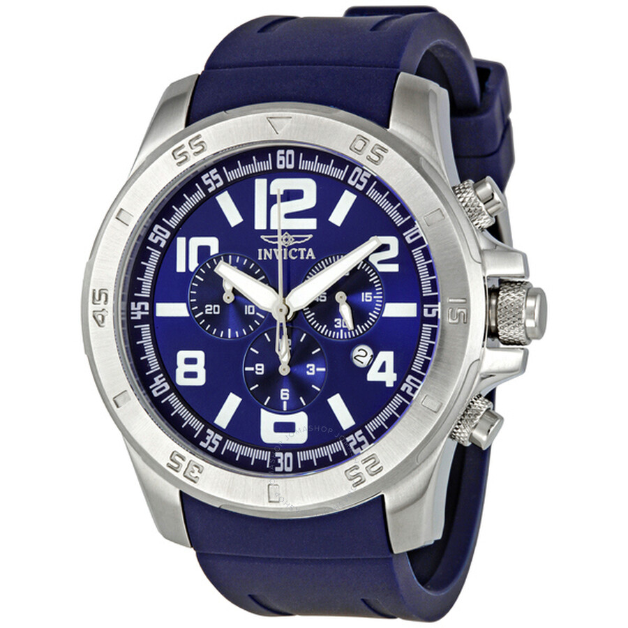 II Diver Chronograph Blue Dial Blue Silicone Strap Men's Watch