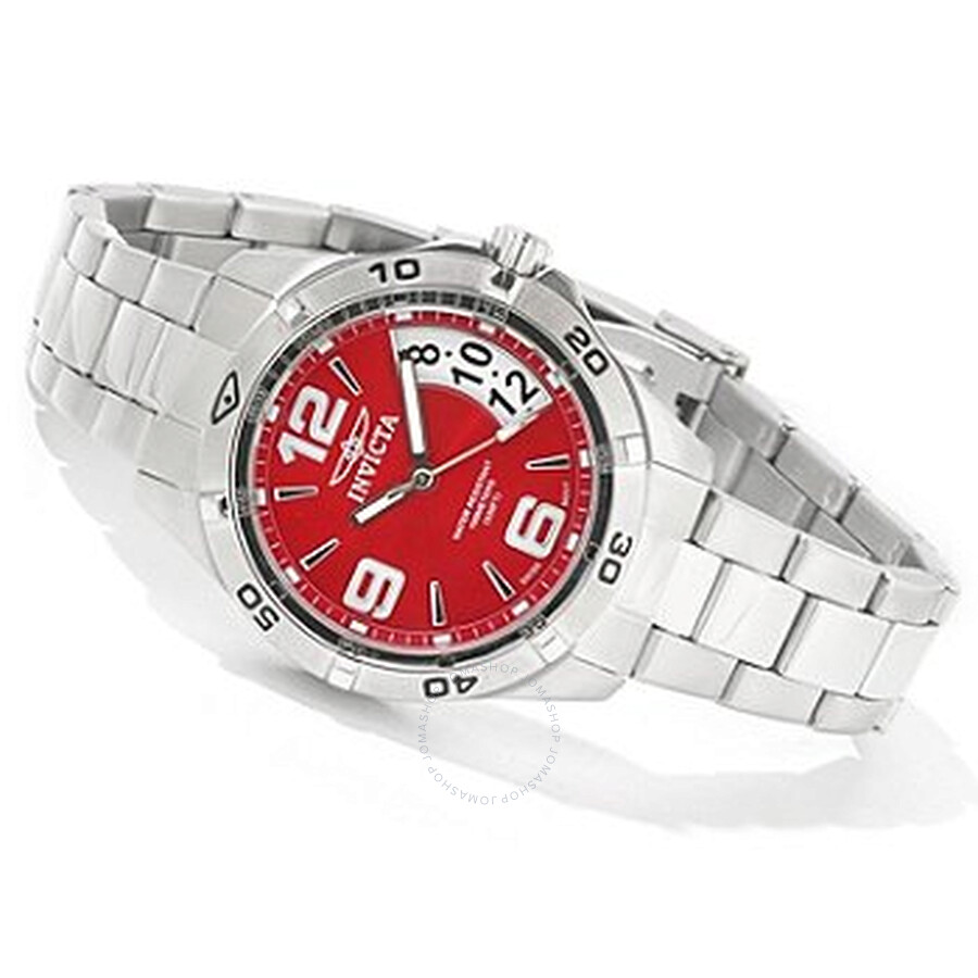 II Red Dial Stainless Steel Ladies Watch 0089