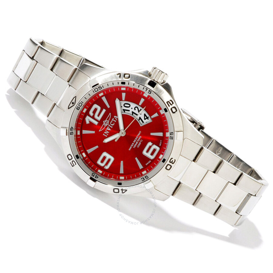 II Red Dial Stainless Steel Men's Watch