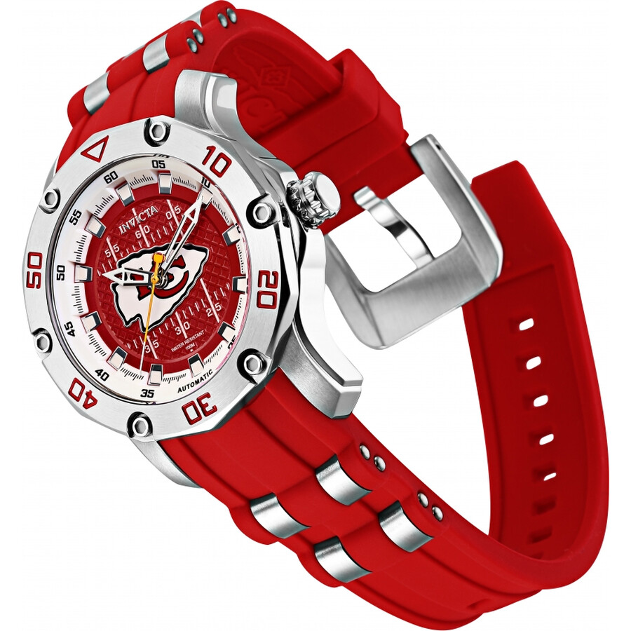 Invicta NFL Kansas City Chiefs Automatic Red Dial Ladies Watch 32888 886678387663 Watches, NFL