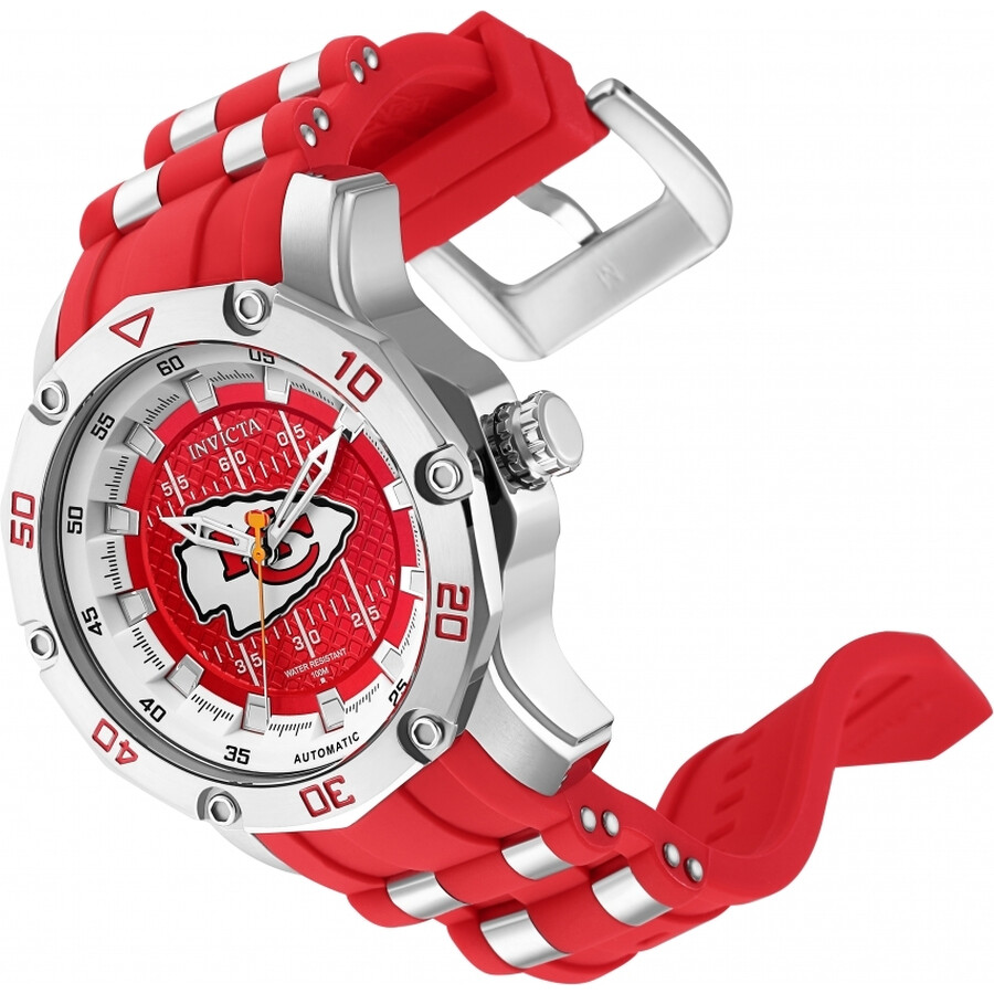 Invicta NFL Kansas City Chiefs Automatic Red Dial Men's Watch 32023 886678377718 Watches, NFL