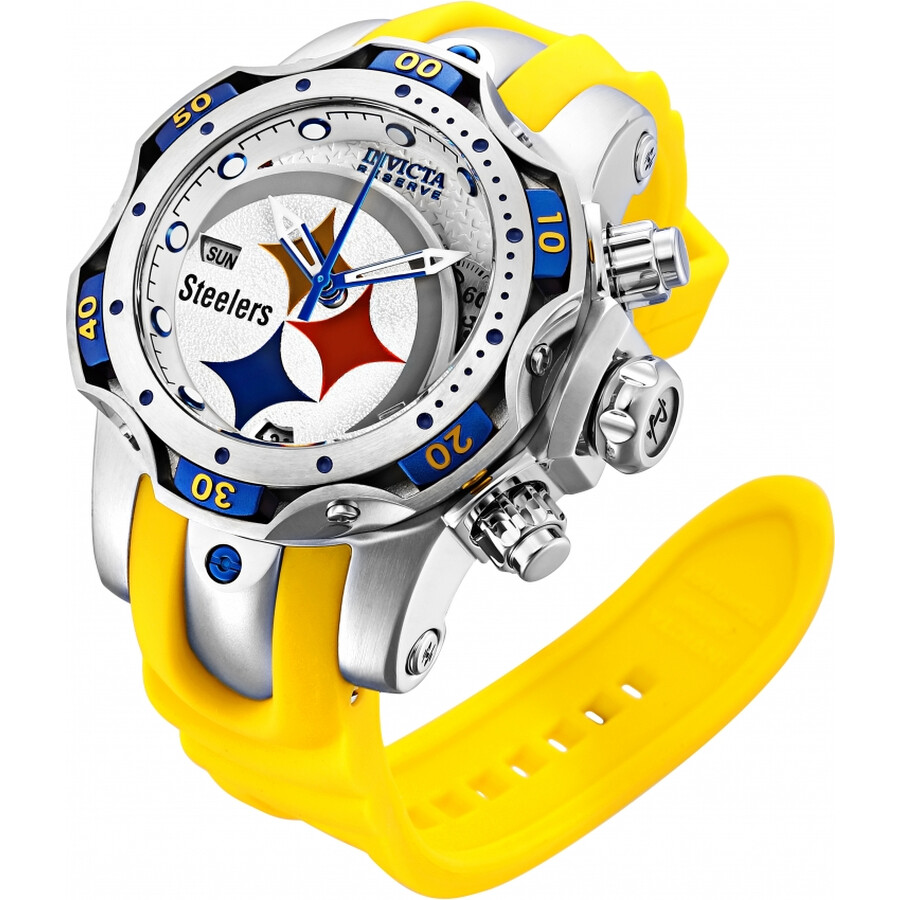 Invicta NFL Pittsburgh Steelers Chronograph Quartz Silver Dial Ladies