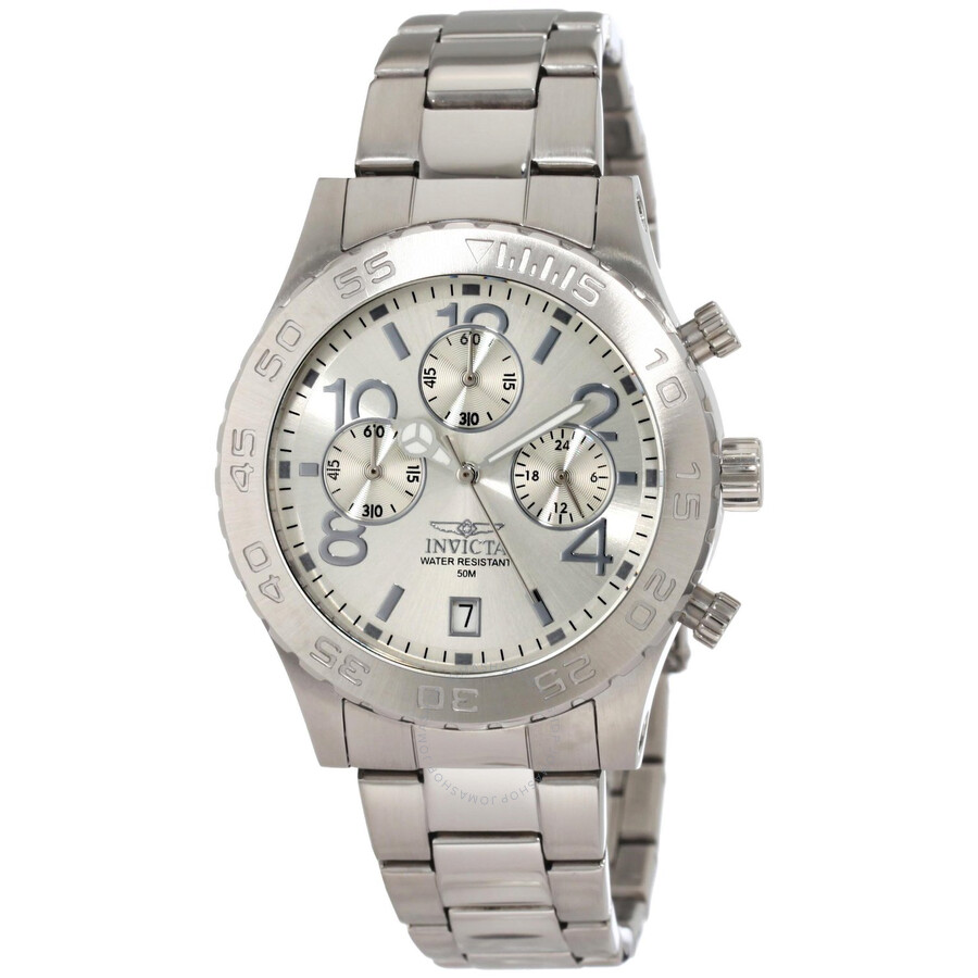 Specialty Chronograph Silver-tone Dial Stainless Steel Men's Watch