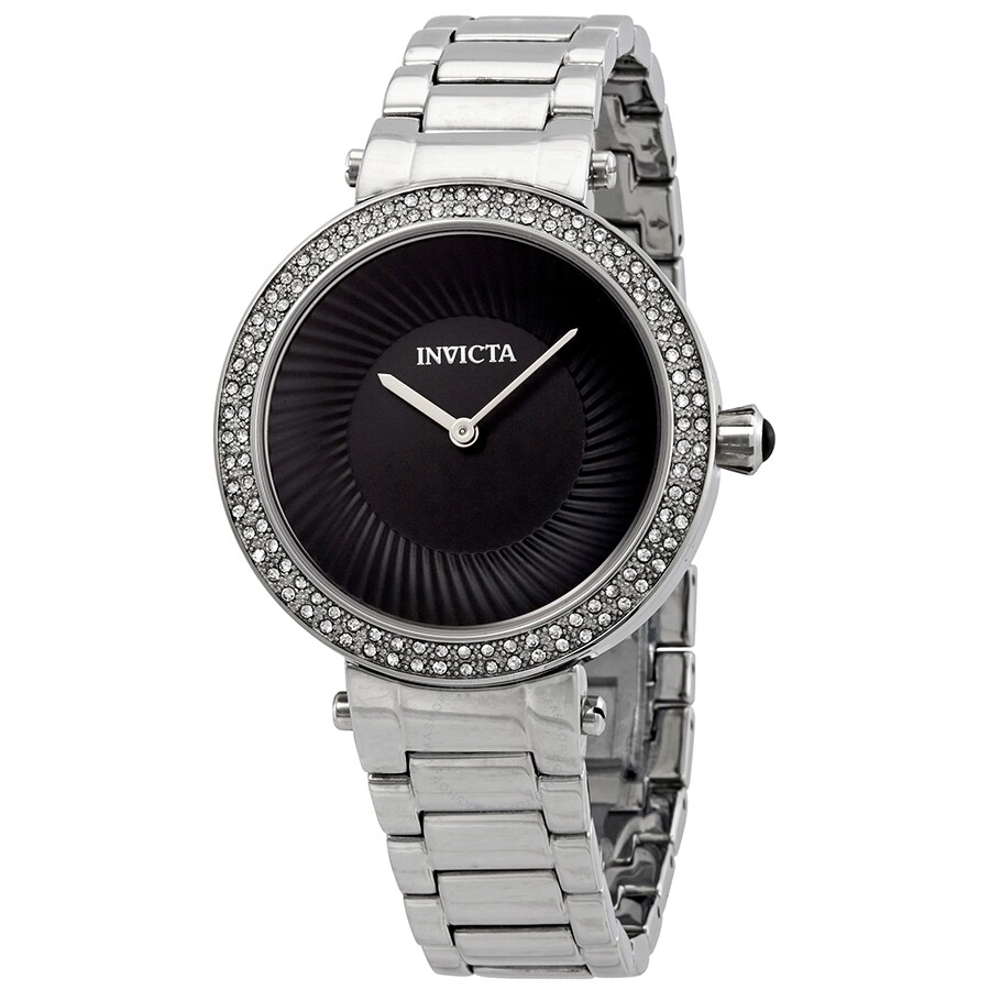 Specialty Crystal Black Dial Ladies Watch