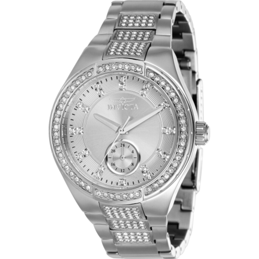 Specialty Crystal Silver-tone Dial Ladies Watch