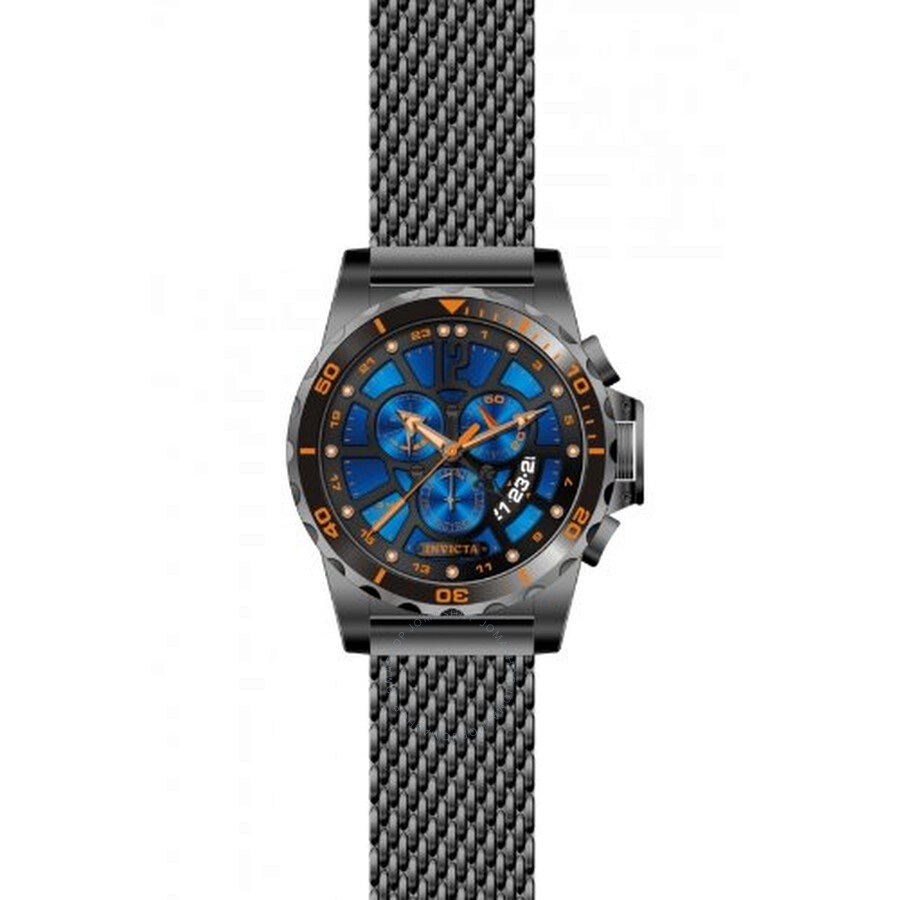 Specialty GMT Multi-Function Blue Dial Stainless Steel Men's Watch