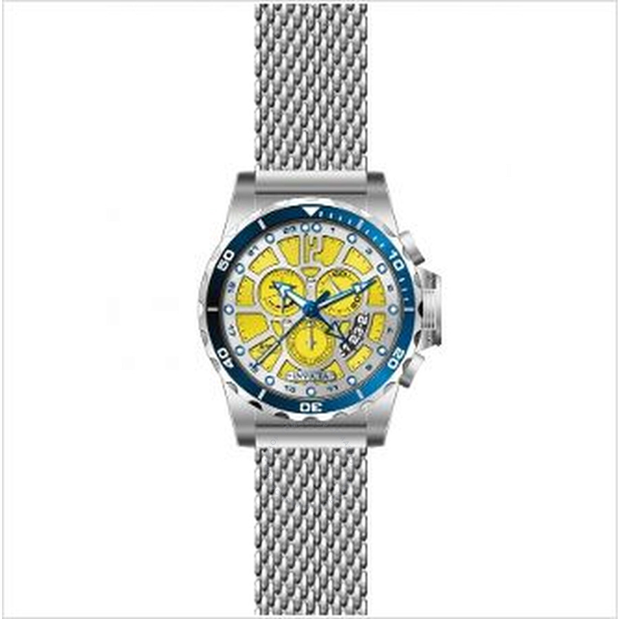 Specialty GMT Multi-Function Yellow Dial Stainless Steel Men's Watch