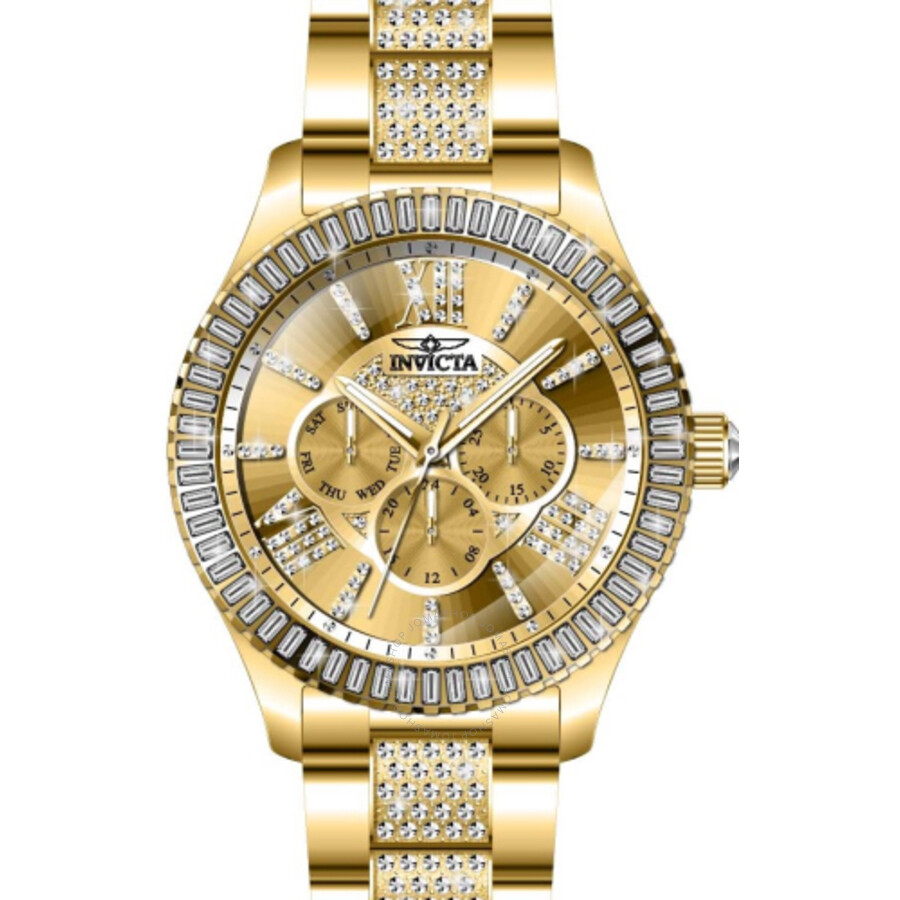 Specialty GMT Quartz Crystal Gold Dial Men's Watch