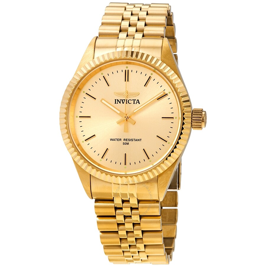 Specialty Gold Dial Yellow Gold-tone Men's Watch