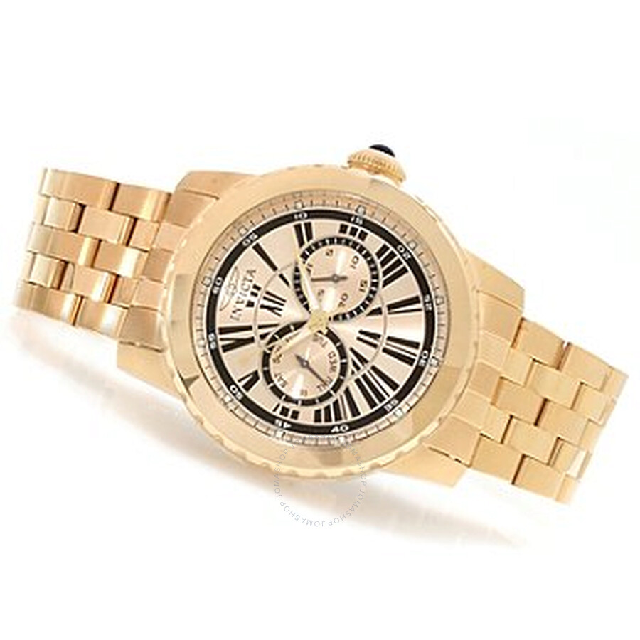 Specialty Gold-tone Dial Gold Ion-plated Stainless Steel Men's Watch