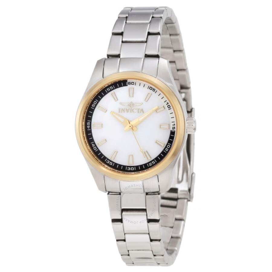 Specialty Mother of Pearl Dial Stainless Steel Ladies Watch