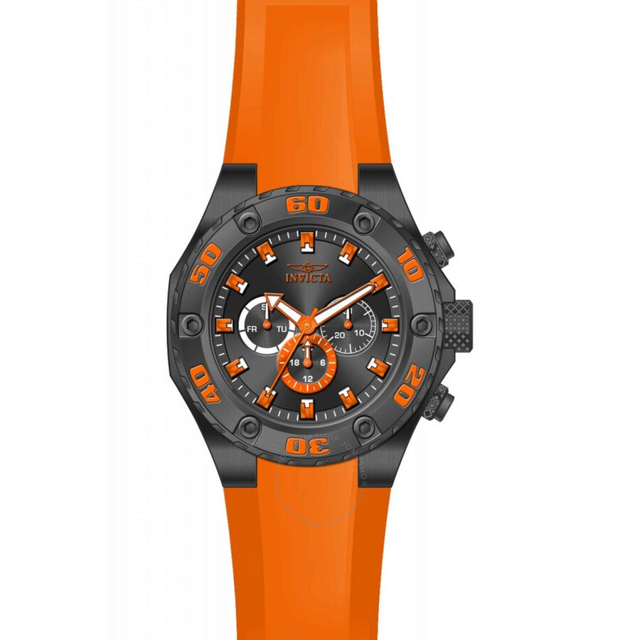 Specialty Multi-Function Grey Dial Orange Silicone Men's Sports Watch