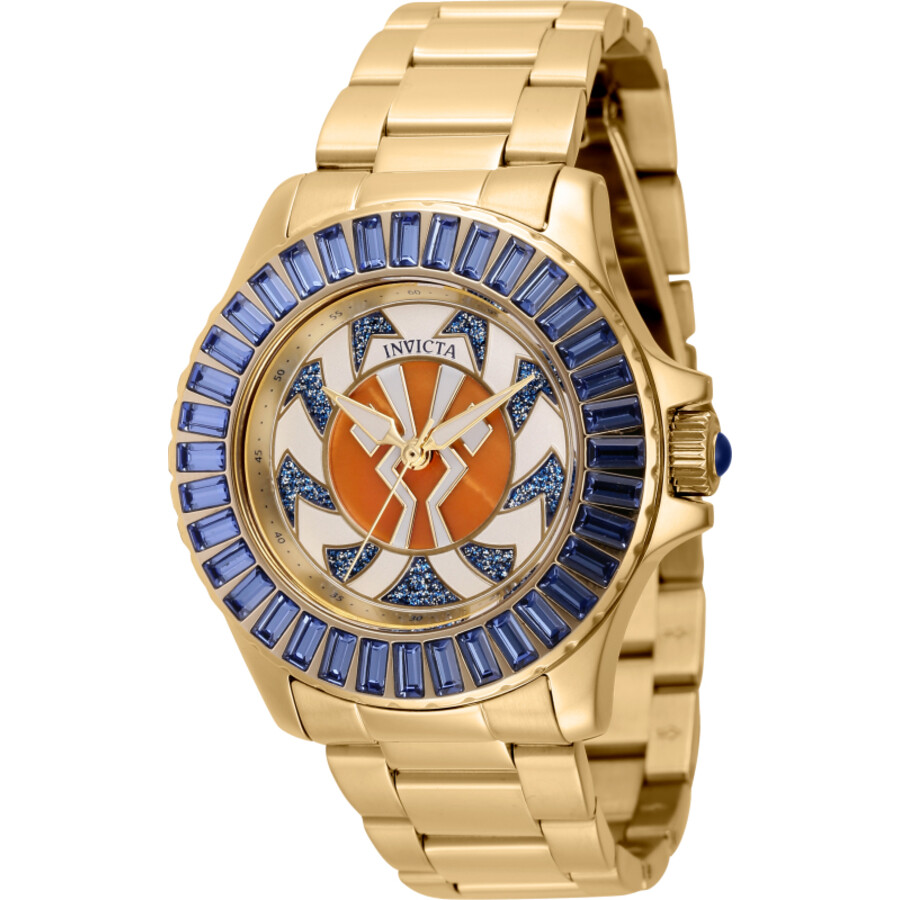 Invicta Star Wars Ahsoka Quartz Crystal Gold Dial Ladies Watch 43759