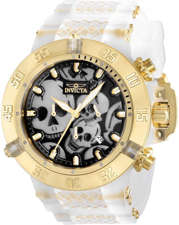 Subaqua Zager Exclusive Chronograph Quartz Black Dial Skull Men's Watch