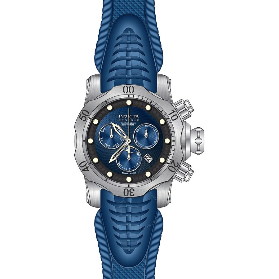Venom Chronograph Blue Dial Blue Silicone Men's Watch