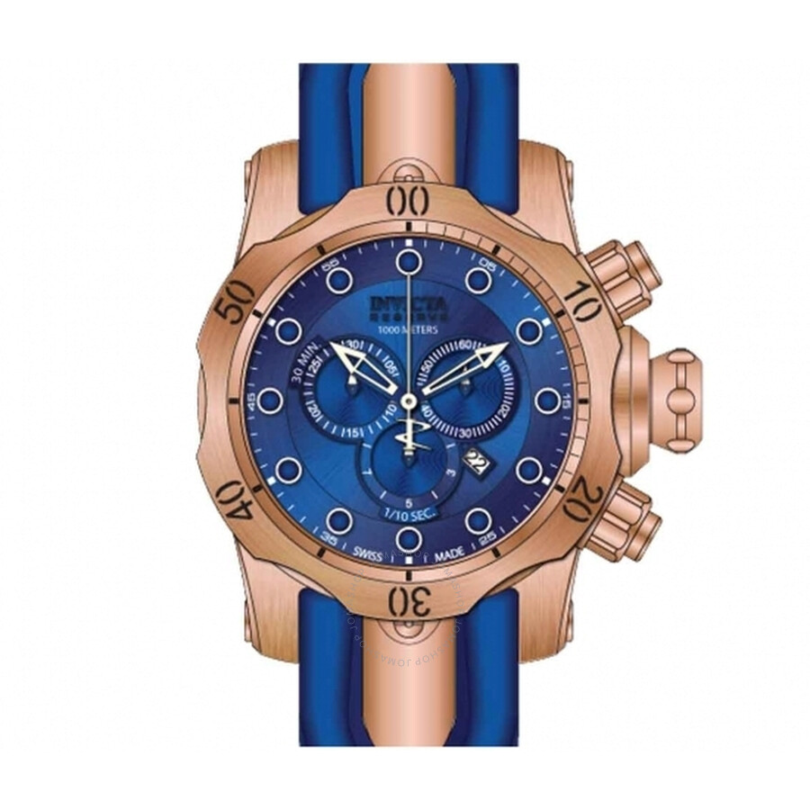 Venom Chronograph Blue Dial Rose Gold-Tone Stainless Steel Men's Watch