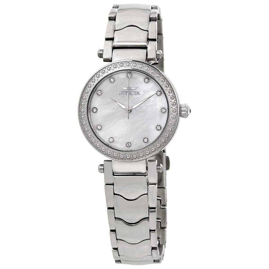 Wildflower Mother of Pearl Stainless Steel Ladies Watch