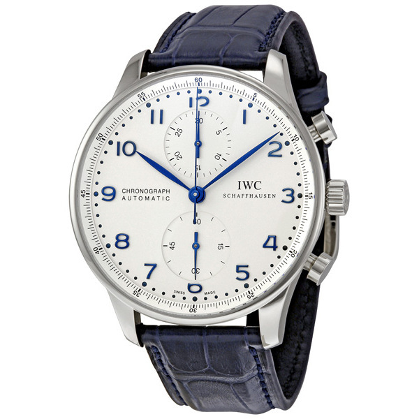 IWC Portuguese Chrono Automatic Steel Blue Men's Watch IW371417 IW371417  7640127770740 - Watches, IWC - Jomashop