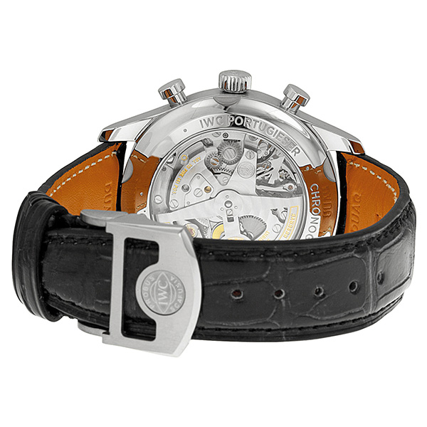 IWC Portuguese Classic Automatic Chronograph Silver Dial Black Leather  Strap Men's Watch IW390403 7613268282472 - Watches - Jomashop