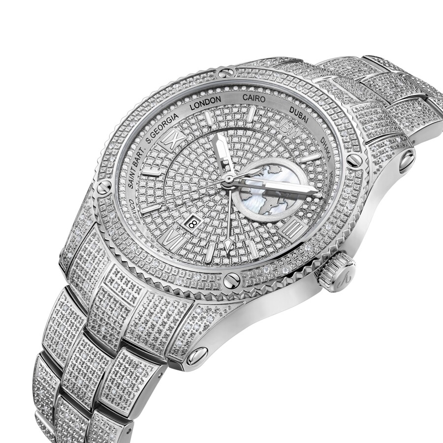 Jbw Jet Setter GMT Quartz Diamond Silver Dial Men's Watch J6370B
