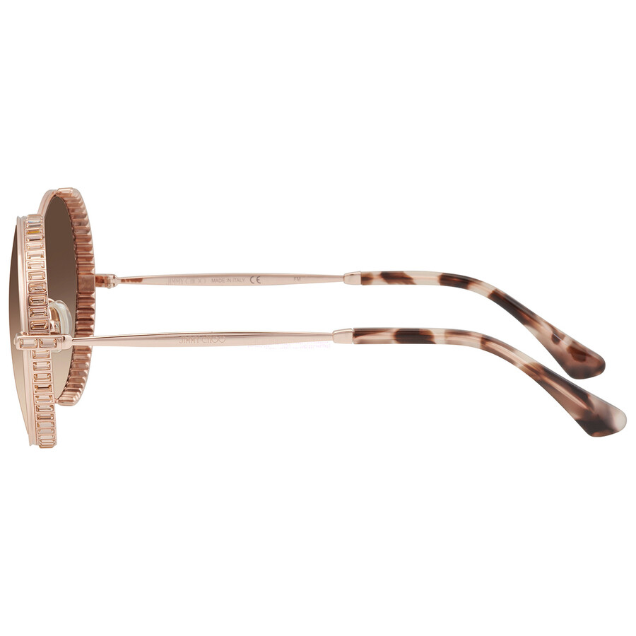 Jimmy Choo Brown Round Ladies Sunglasses GOLDY/S 0DDB/JL 56