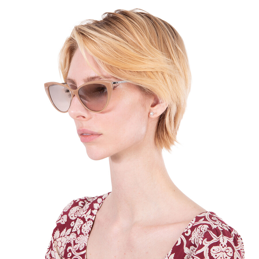 Jimmy Choo Brown Silver Cat Eye Ladies Sunglasses VAL/S 0FWM/G4 57
