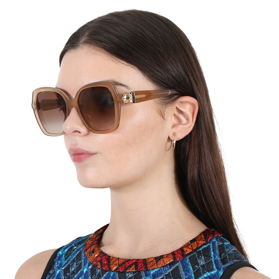 Jimmy Choo Brown ss Gold Rectangular Ladies Sunglasses MANON/G/S 009Q