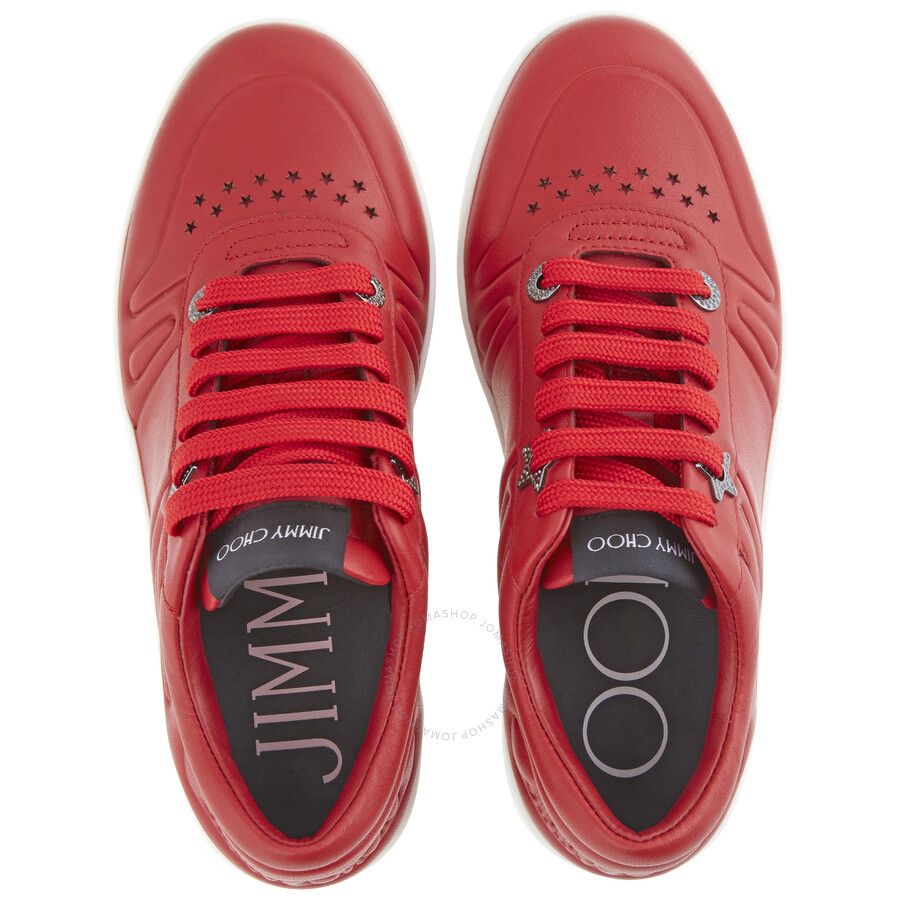 jimmy choo red trainers
