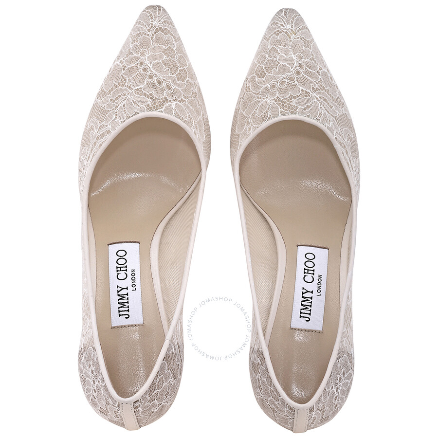 Jimmy Choo Ladies Romy 85 Floral Lace Pumps In Ivory, Brand Size 37 ( US Size 7 ) ROMY 85 XIA