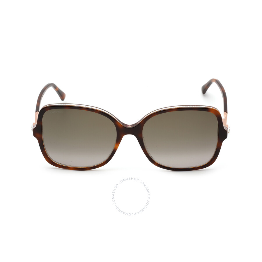 Jimmy Choo Ladies Tortoise Rectangular Sunglasses JUDY/S00T457 716736351339 Sunglasses