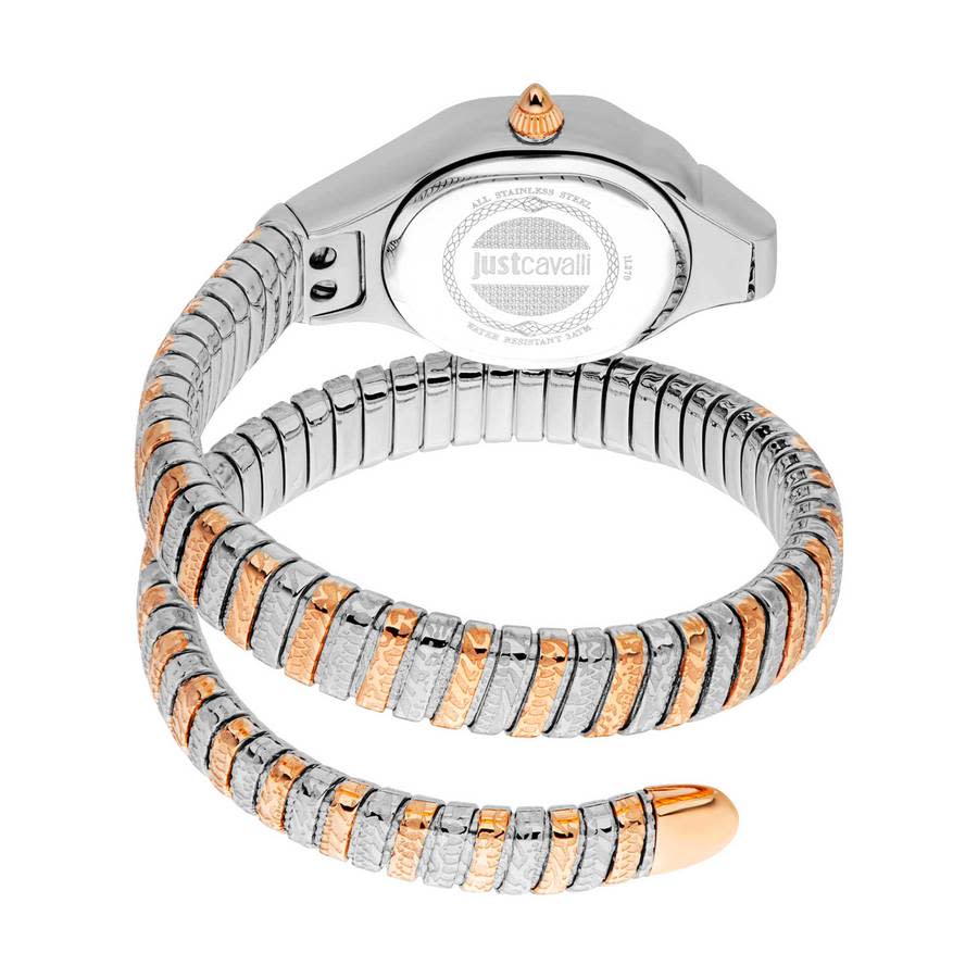 Just Cavalli Amalfi Silver Dial Gold Steel Strap Watch for Women - JC1L270M0025
