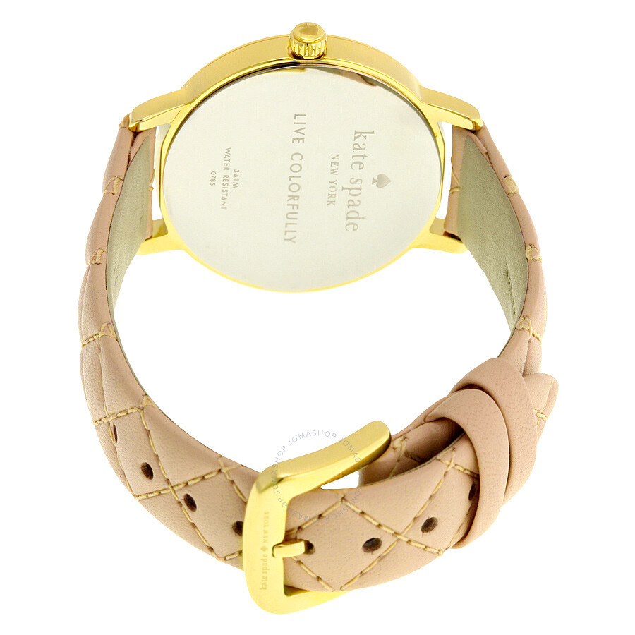 Kate Spade Metro Champagne Dial Beige Leather Ladies Watch 1YRU0785
