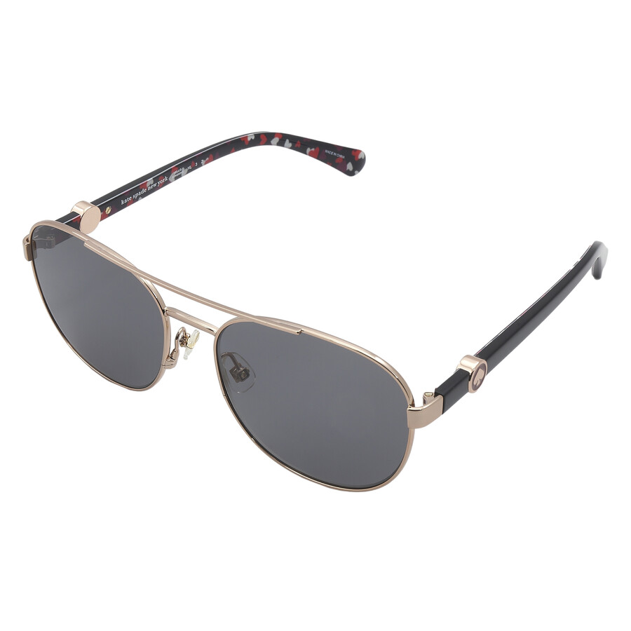 Kate Spade Polarized Grey Pilot Ladies Sunglasses RAGLAN/G/S 0AU2/M9 56