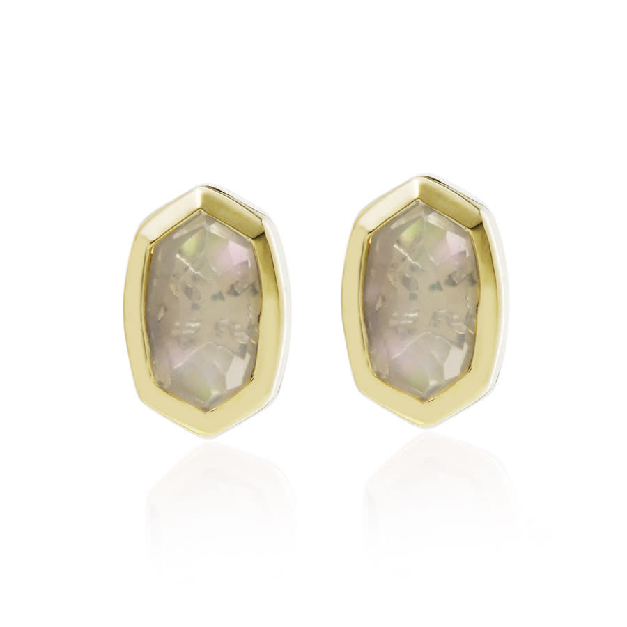 Orecchini A Perno Kendra Scott Ellie – Oro Placcato, Con Opale Illusione Di Mezzanotte, Nuovi