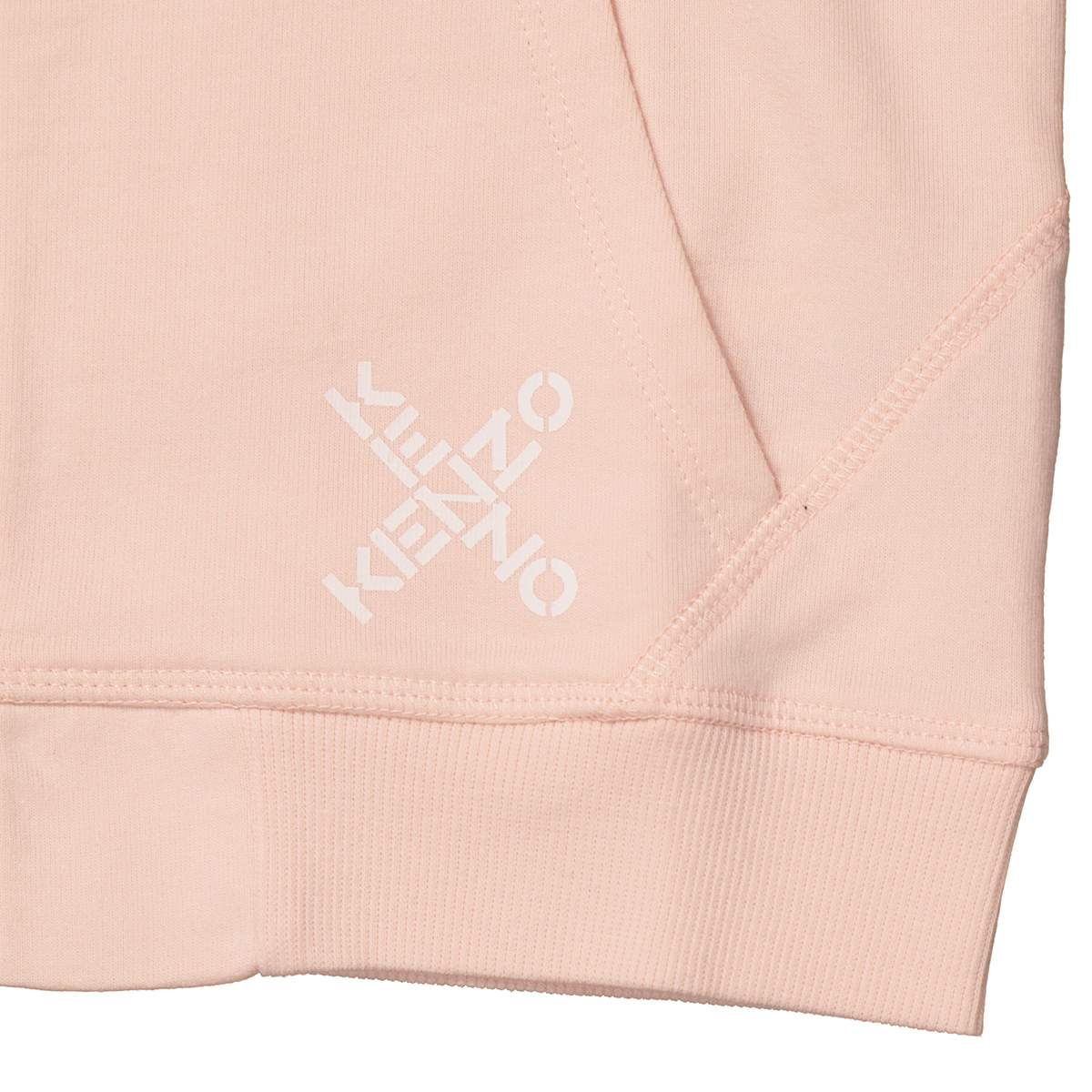 Kenzo Pink Logo Hooded Zip Up Top