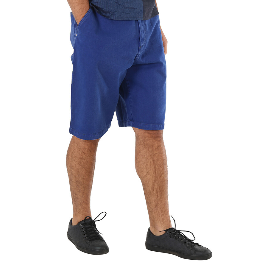 Kenzo Men's Electric Blue Bermuda Cotton Shorts, Waist Size 30