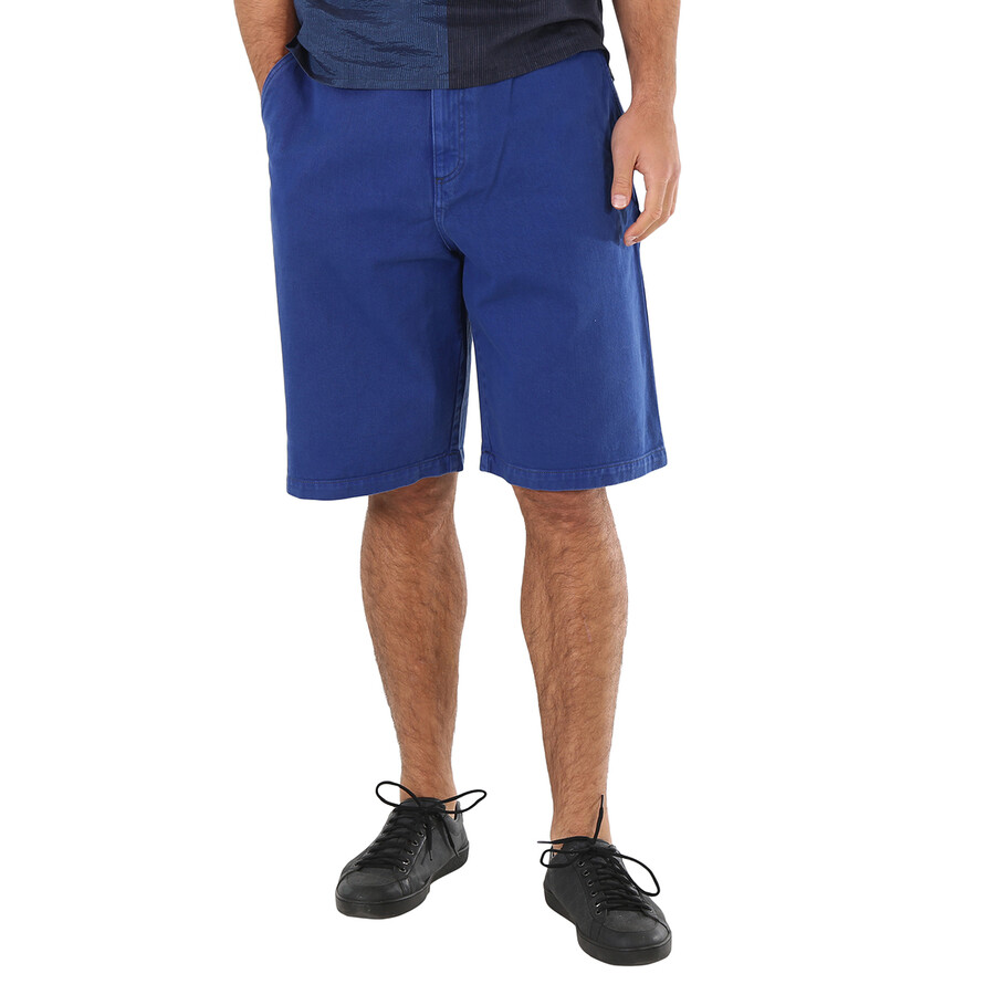 Kenzo Men's Electric Blue Bermuda Cotton Shorts, Waist Size 30