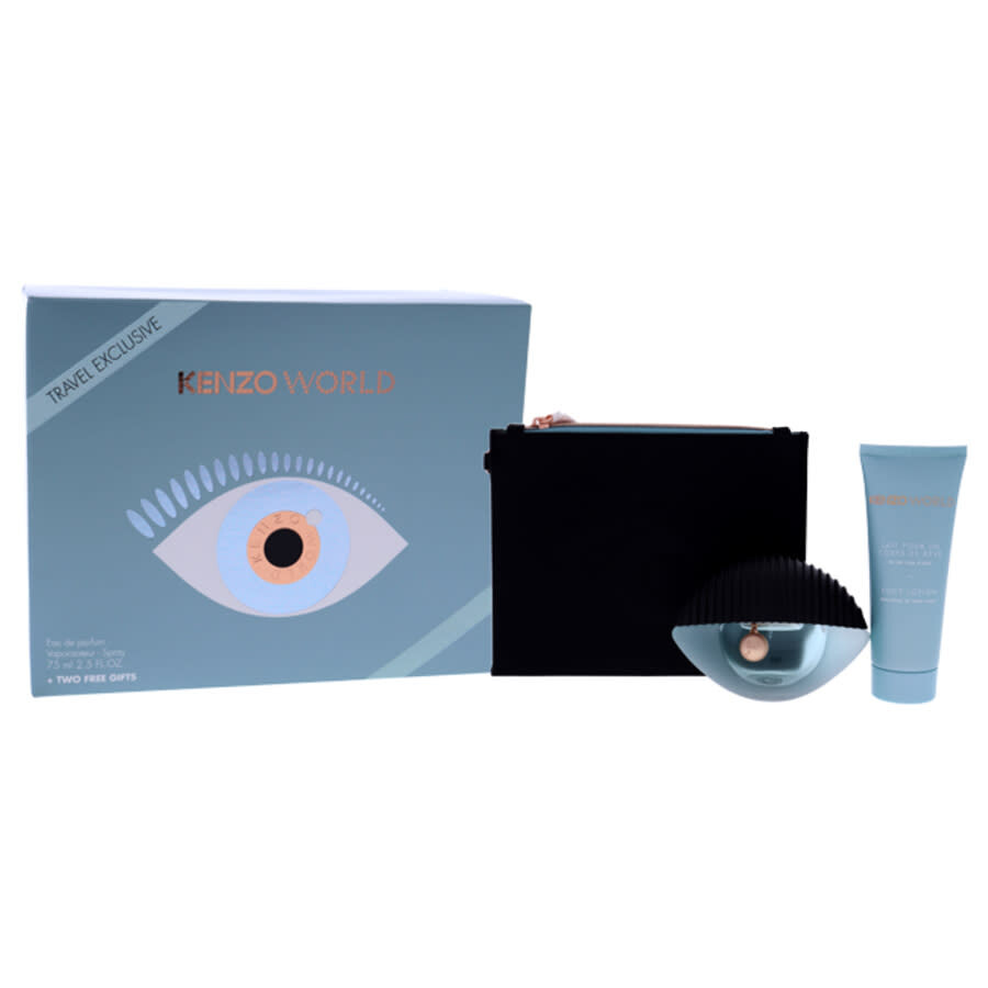 Kenzo World by Kenzo for Women 3 Pc Gift Set 2.5 oz EDP Spray, 2.5oz