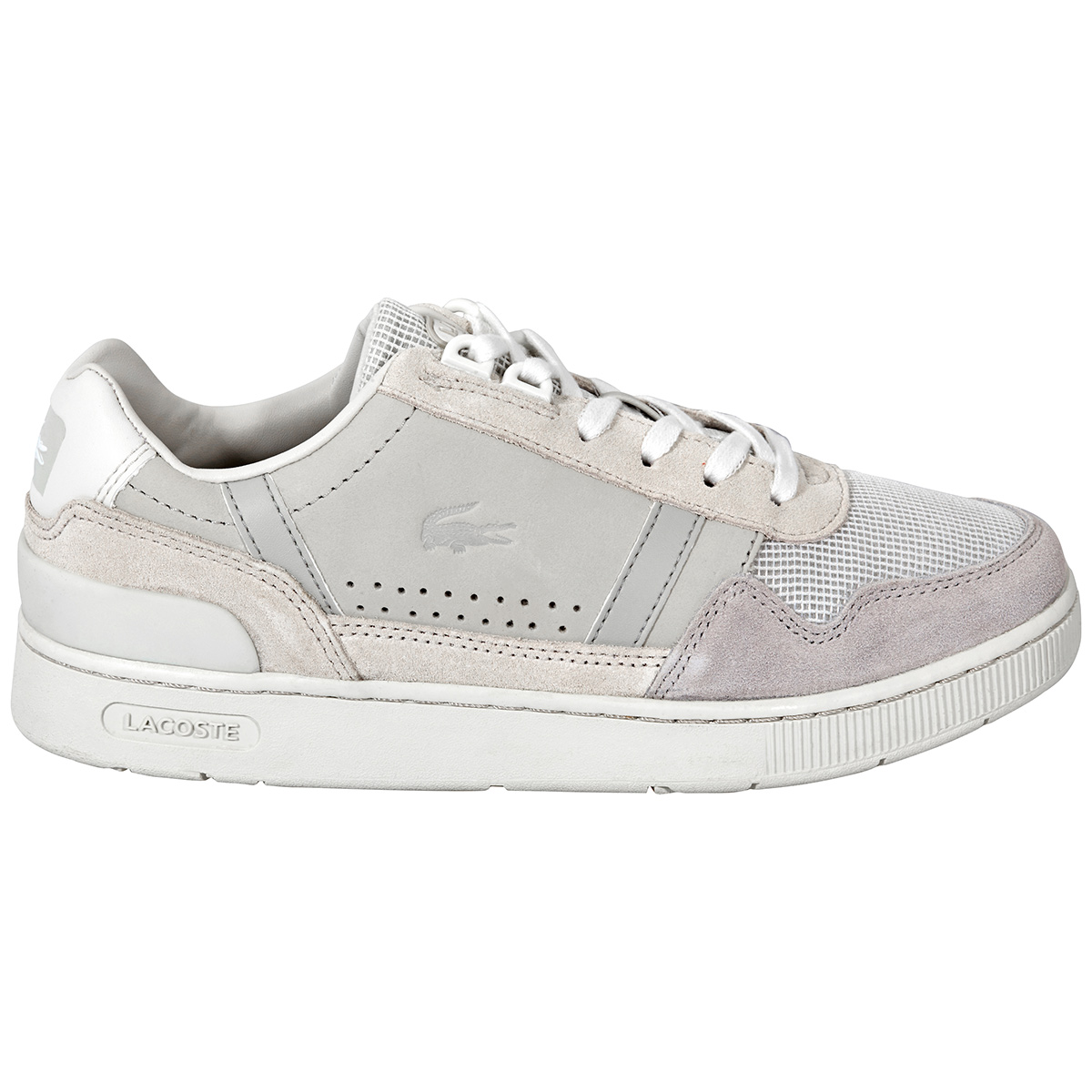 Lacoste Ladies T-Clip Leather and Suede Low-top Sneakers, Brand Size 3, Women's