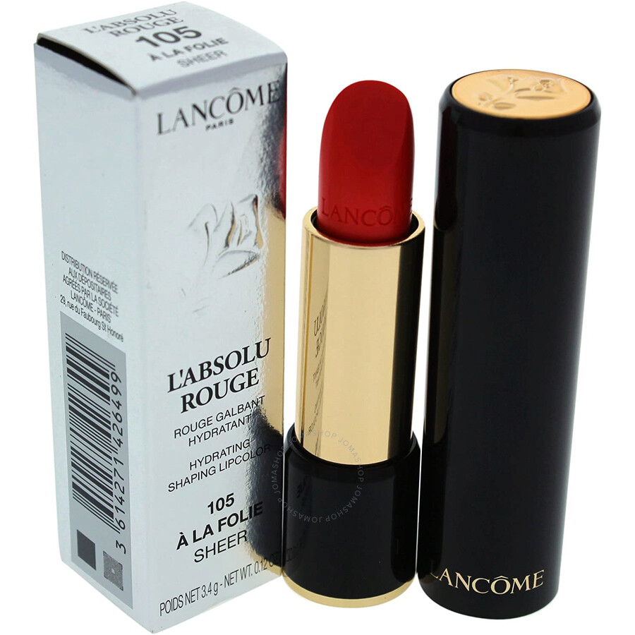 A La Folie M6 Lancome Ladies L'Absolu Rouge #105 A la Folie Lipstick 0.12oz/3.4g Makeup  3614271426499 - Lip Products, Lipstick - Jomashop