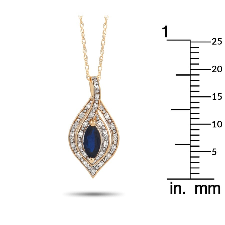 Lb Exclusive 14K Yellow Gold 0.08ct Diamond and Sapphire Necklace PD4