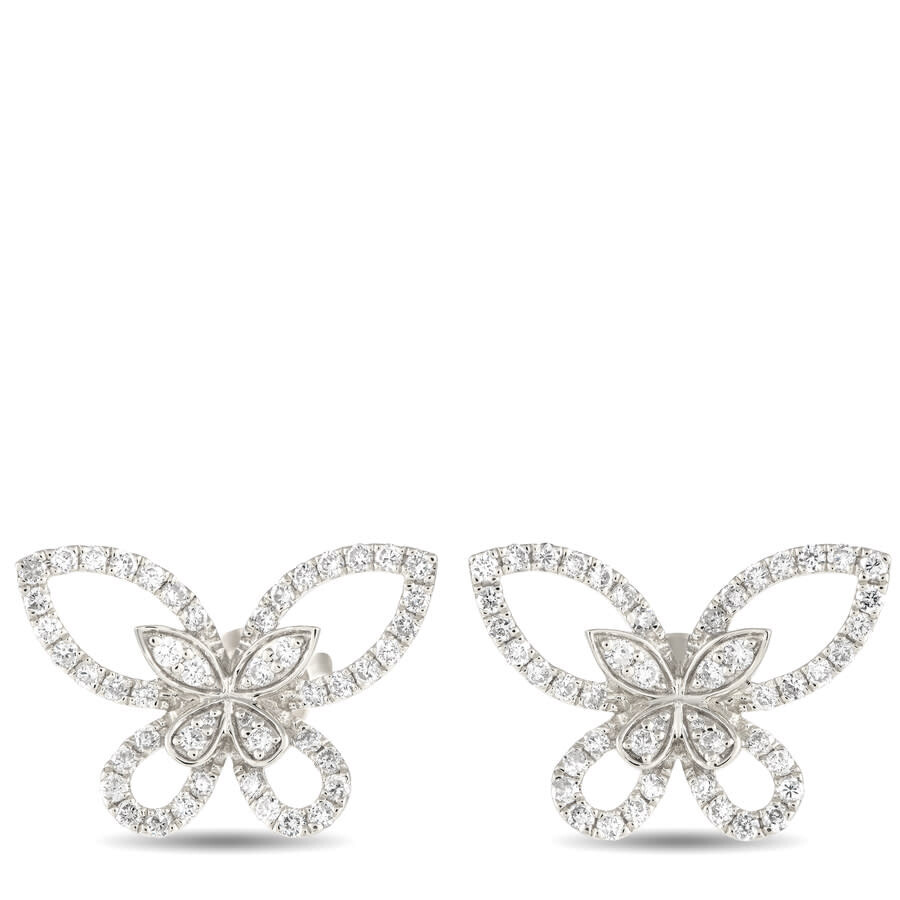Lb Exclusive 18K White Gold 0.75ct Diamond Butterfly Earrings AER16725