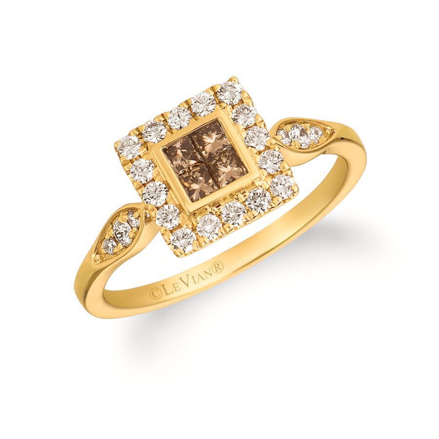 Le Vian Ladies Chocolate Diamonds Rings set in 14K Honey Gold R30150BRN 191247233853 Ladies