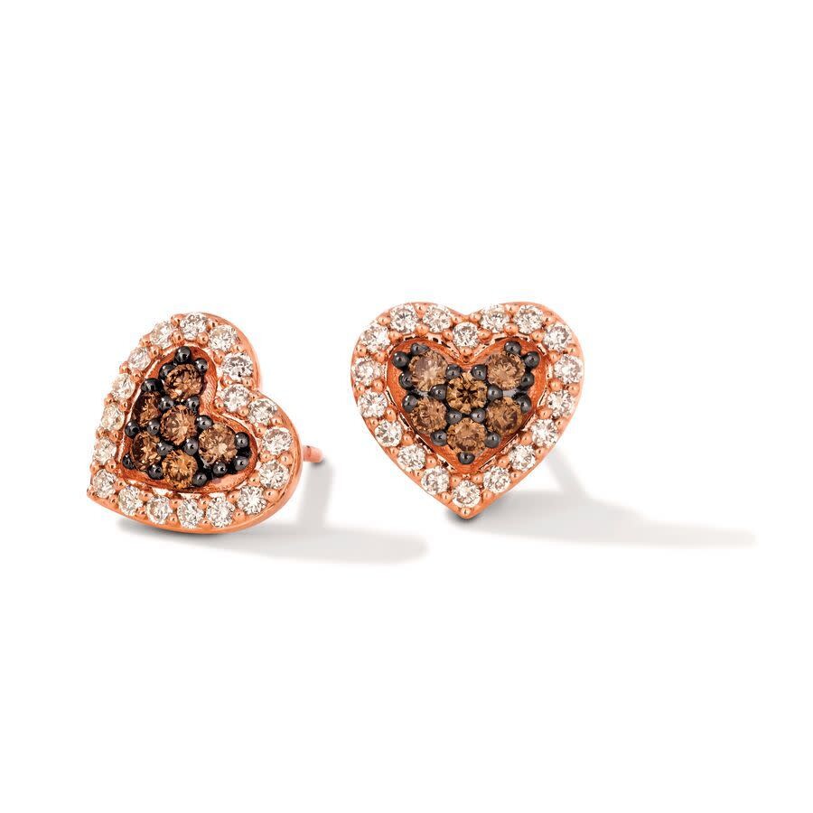 Le Vian Ladies Chocolate Hearts Earrings set in 14K Strawberry Gold 86586 191247582814 Ladies