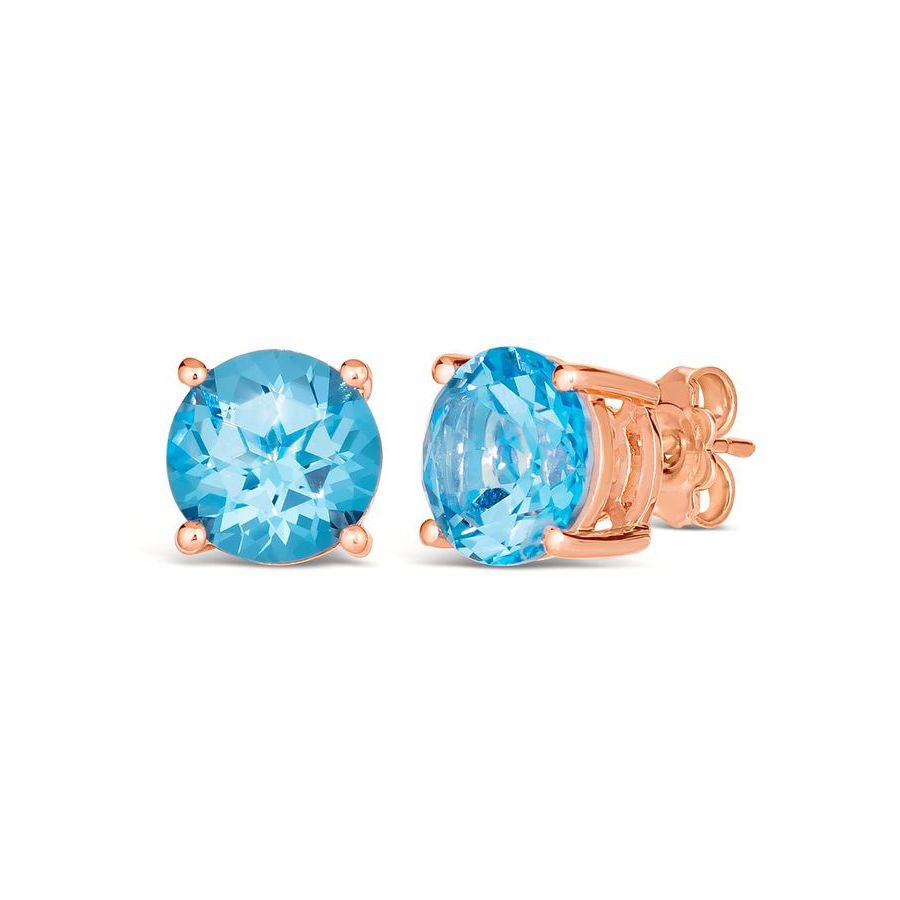 Luckyshine White Fire Opal & Ocean Blue Topaz Titanic Stud Earrings – Silver Plate 5 thumbnail image