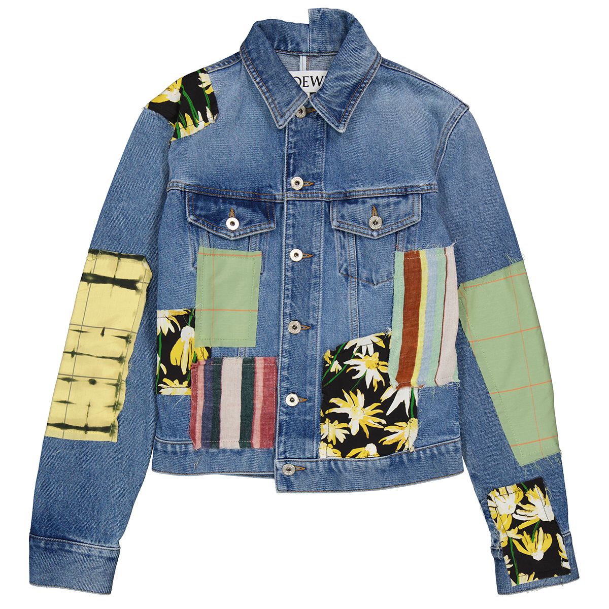 Loewe Ladies Patchwork Asymmetric Denim 