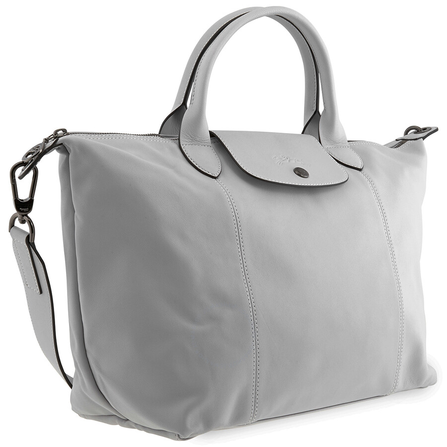 Longchamp Grey Leather Folding Top Handle Bag L1515757263 Handbags