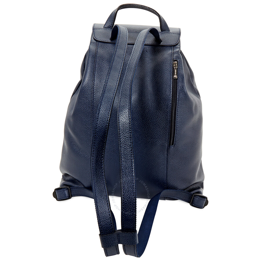 navy leather rucksack