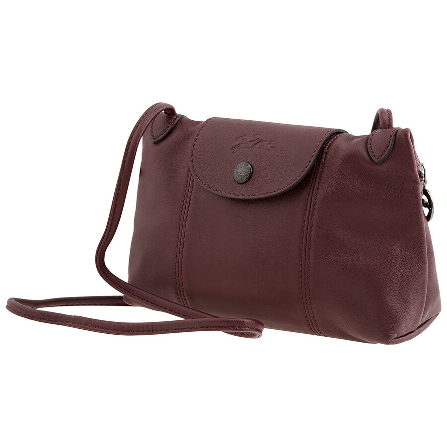Longchamp Ladies Le Pliage Cuir Crossbody Bag Brandy L1061757E78
